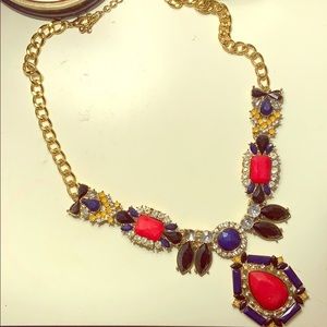 Red multi statement necklace